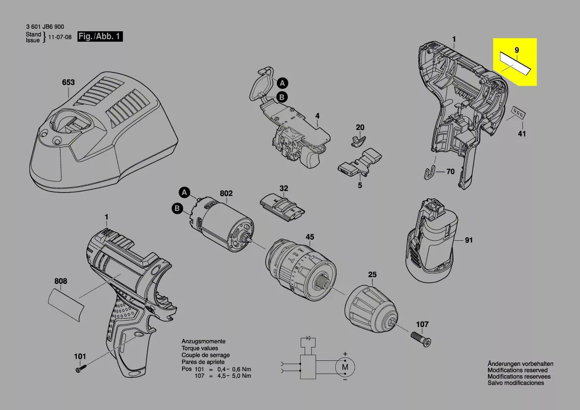 étiquette réf. 1 601 11C 1LW Bosch
